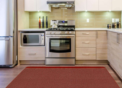 Washable Designer Bordered Red Rug | 116R