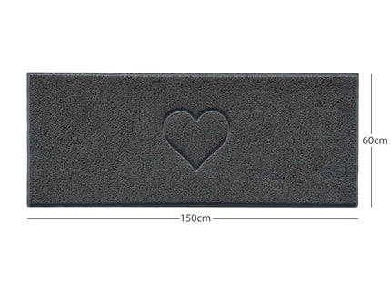 "Heart" Embossed Loofah Textured Spaghetti Door Mat