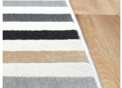 Abstract Multicolour Stripe Rug