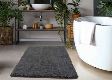 Washable Charcoal Shaggy Rug