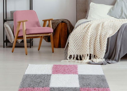 Myshaggy Geometric Pink Rug