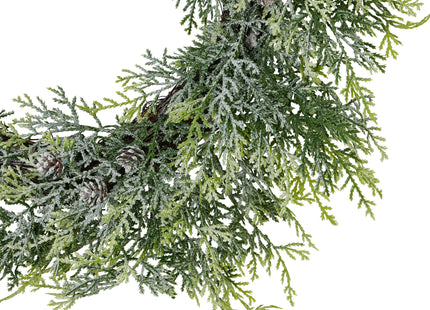 Frosted Pine Wreath With Pinecones