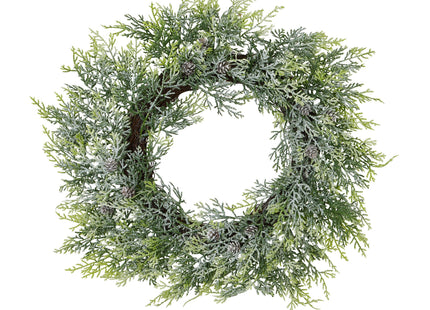Frosted Pine Wreath With Pinecones