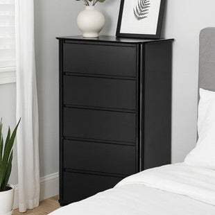 Moritz Black High Gloss Finish 5 Drawer Chest