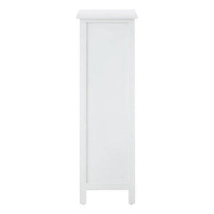 New England White and Pastel Wooden 5 Drawer Chest
