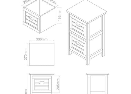 Portsmouth Natural and White Wooden 2 Drawer Chest