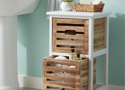 Portsmouth Natural and White Wooden 2 Drawer Chest