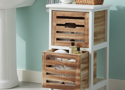 Portsmouth Natural and White Wooden 2 Drawer Chest