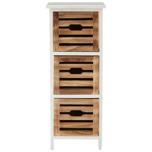 Portsmouth Natural and White Wooden 3 Drawer Chest