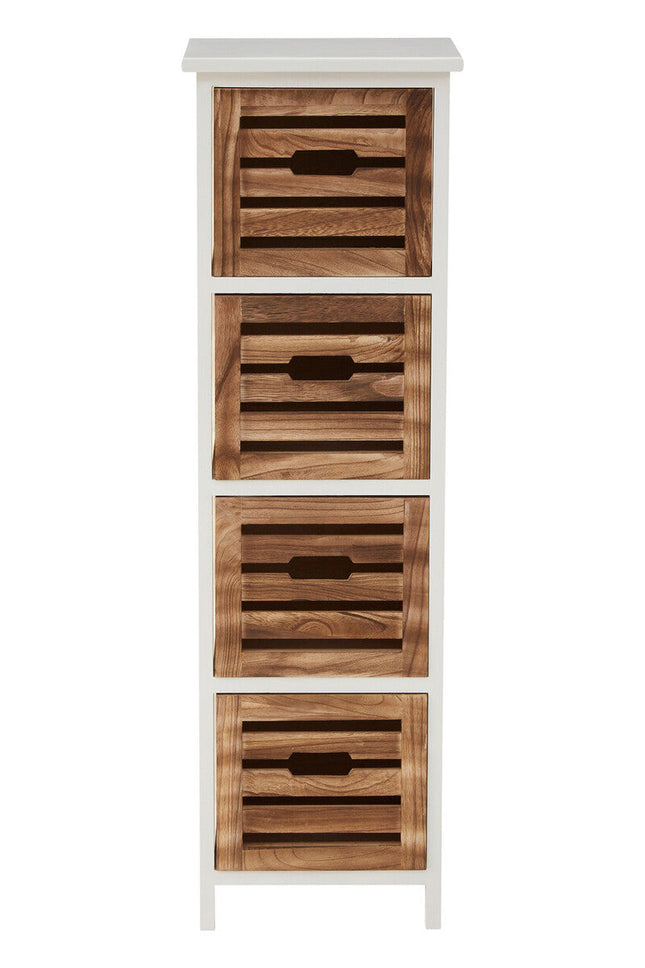 Portsmouth Natural and White Wooden 4 Drawer Chest