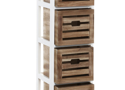 Portsmouth Natural and White Wooden 4 Drawer Chest