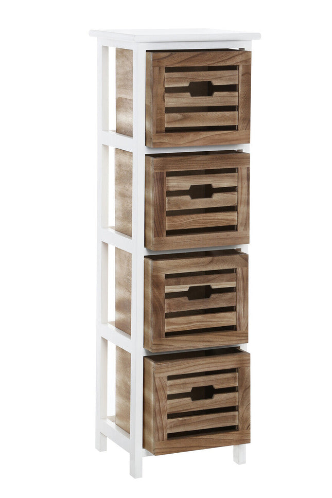 Portsmouth Natural and White Wooden 4 Drawer Chest