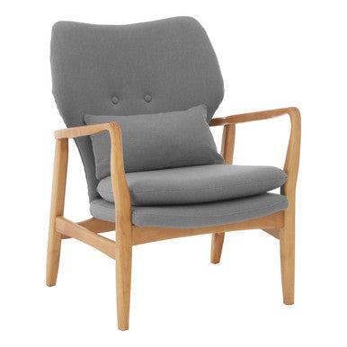 Stockholm Grey Fabric Chair with Wooden Frame