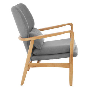 Stockholm Grey Fabric Chair with Wooden Frame
