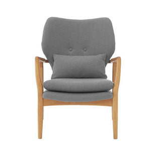 Stockholm Grey Fabric Chair with Wooden Frame