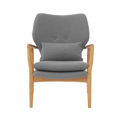 Stockholm Grey Fabric Chair with Wooden Frame