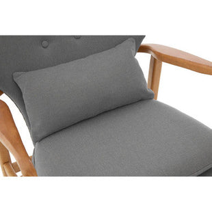 Stockholm Grey Fabric Chair with Wooden Frame