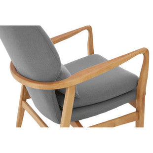 Stockholm Grey Fabric Chair with Wooden Frame