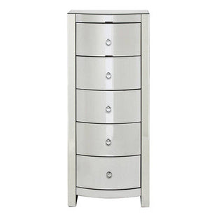 Verona Mirrored Curved 5 Drawer Tall Chest