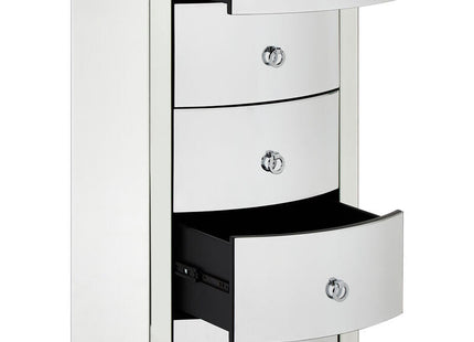 Verona Mirrored Curved 5 Drawer Tall Chest