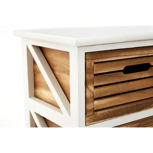 Portsmouth Natural and White Wooden 6 Drawer Chest