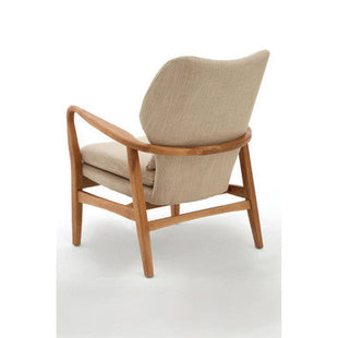 Stockholm Beige Fabric Chair with Wooden Frame