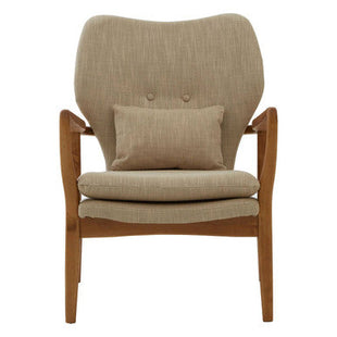 Stockholm Beige Fabric Chair with Wooden Frame