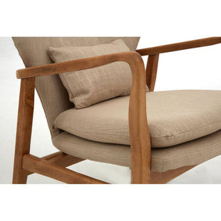 Stockholm Beige Fabric Chair with Wooden Frame