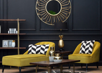 Brando Acacia Veneer Coffee Table with Antique Brass Finish Legs
