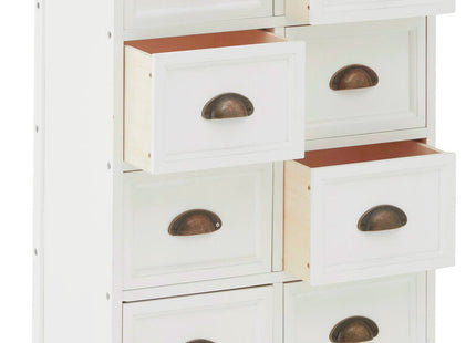 Austin White and Natural Wooden 8 Drawer Chest