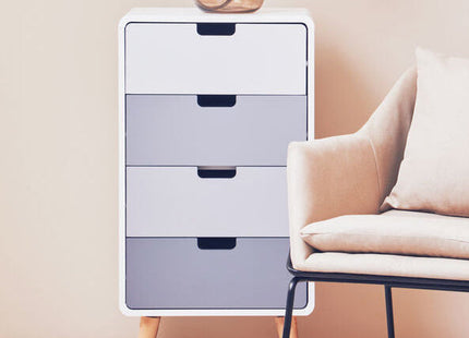Milo White and Grey Finish 4 Drawer Chest