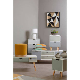 Milo White and Grey Finish 4 Drawer Chest