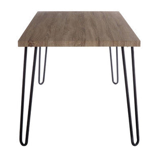 Borough Natural Wood Effect Dining Table with Black Metal Base