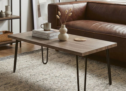 Borough Natural Wood Effect and Metal Coffee Table