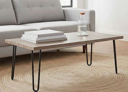 Borough Natural Wood Effect and Metal Coffee Table
