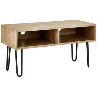 Borough Natural Wood Effect and Metal Media Unit