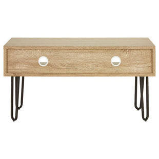 Borough Natural Wood Effect and Metal Media Unit