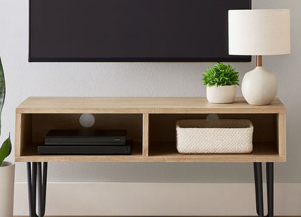 Borough Natural Wood Effect and Metal Media Unit