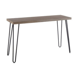 Borough Natural Wood Effect and Metal Console Table