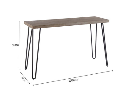 Borough Natural Wood Effect and Metal Console Table