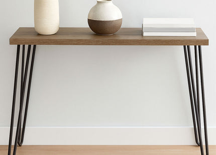 Borough Natural Wood Effect and Metal Console Table