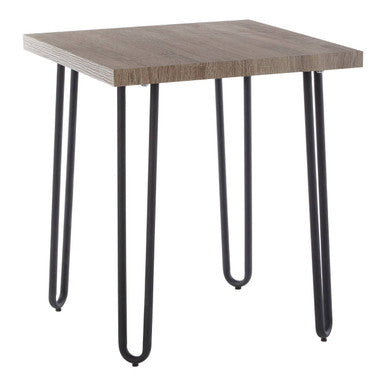 Borough Natural Wood Effect and Metal Side Table