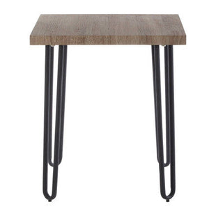 Borough Natural Wood Effect and Metal Side Table