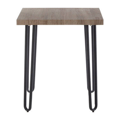 Borough Natural Wood Effect and Metal Side Table