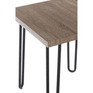 Borough Natural Wood Effect and Metal Side Table