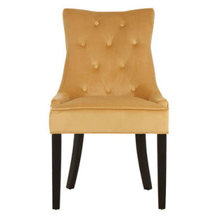 Daxton Ochre Velvet Button Tufted Dining Chair