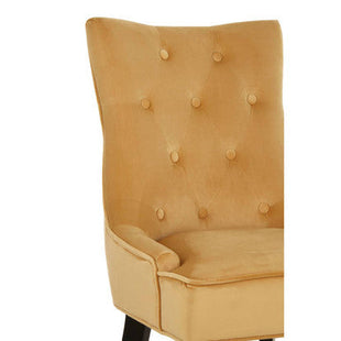 Daxton Ochre Velvet Button Tufted Dining Chair