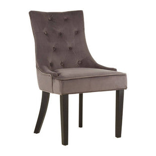 Daxton Dark Grey Velvet Button Tufted Dining Chair