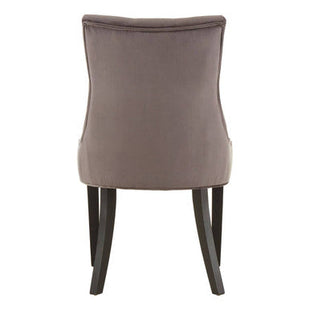 Daxton Dark Grey Velvet Button Tufted Dining Chair
