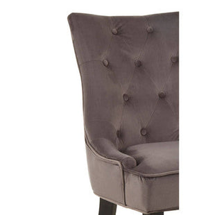 Daxton Dark Grey Velvet Button Tufted Dining Chair